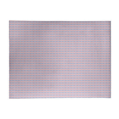 Tapis de zone rouge/bleu fait main géométrique