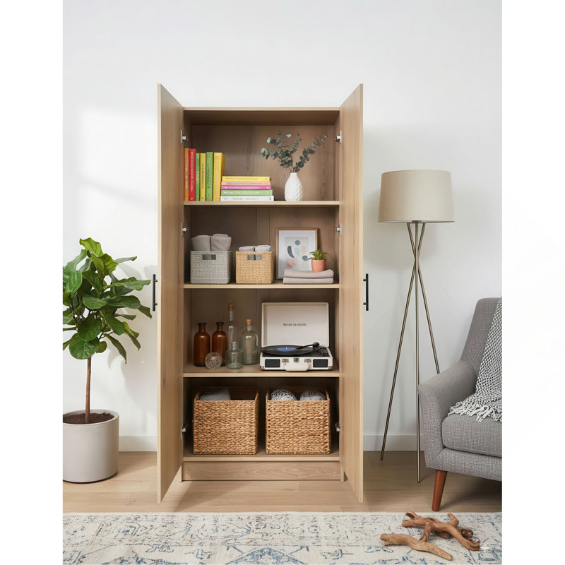 Armoire de rangement polyvalente Modex, Chêne