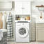 Armoire de rangement en bois blanc au-dessus de la toilette, organisateur de tablette de salle de bain