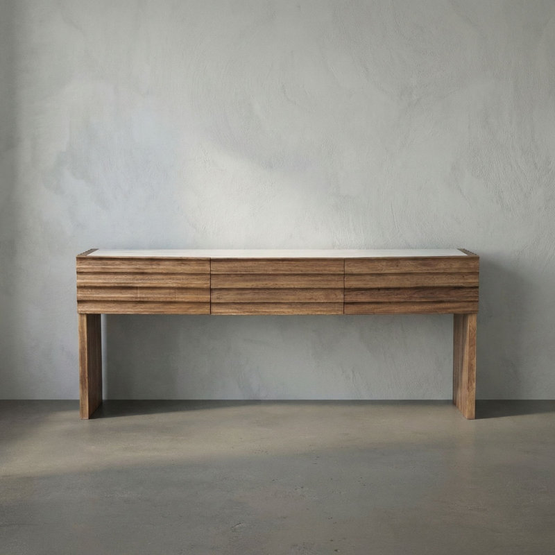 Wolf Console with White Marble Top