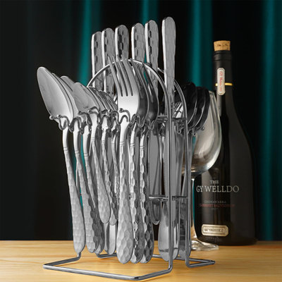 Hanging Holder,Flatware Cutlery Set (Silvery)