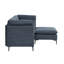 Canapé d'angle modulaire 64" 61,5" Lin Bleu foncé, pattes en métal