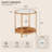 Modern Round Wood End Table with Glass Top & Metal Frame-427443253