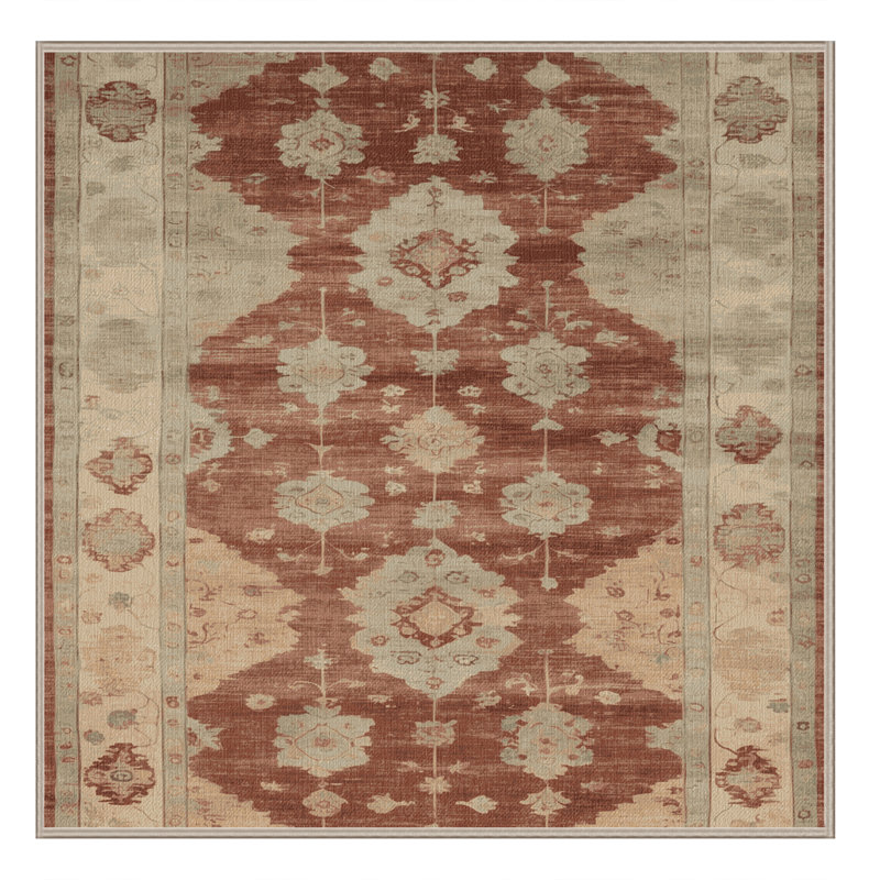 Tapis brun lavable à la machine, Carré 6 pi