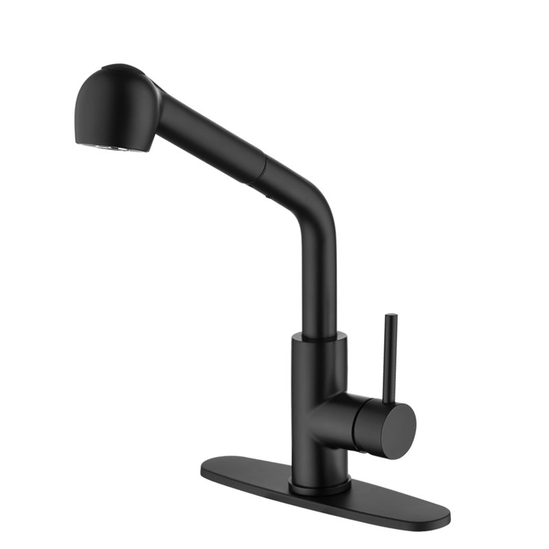 INLE Pull Out Kitchen Faucet, Matte Black