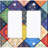 Metal Light Switch Plate Outlet Cover (Vintage Colourful Elegant Diagonal Pattern - Single Toggle)