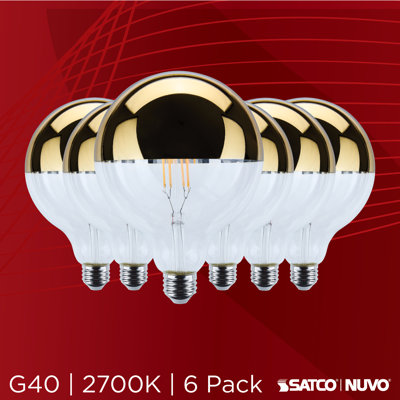 5,5 W G25 à culot moyen à culot moyen de 2700 K avec couronne argentée et remplacement de 60 watts