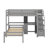 Twin Size Loft Bed With Desk, Shelves And Drawers-147244036