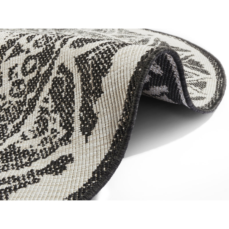 Siruma Flatweave Black Rug, Round 200cm