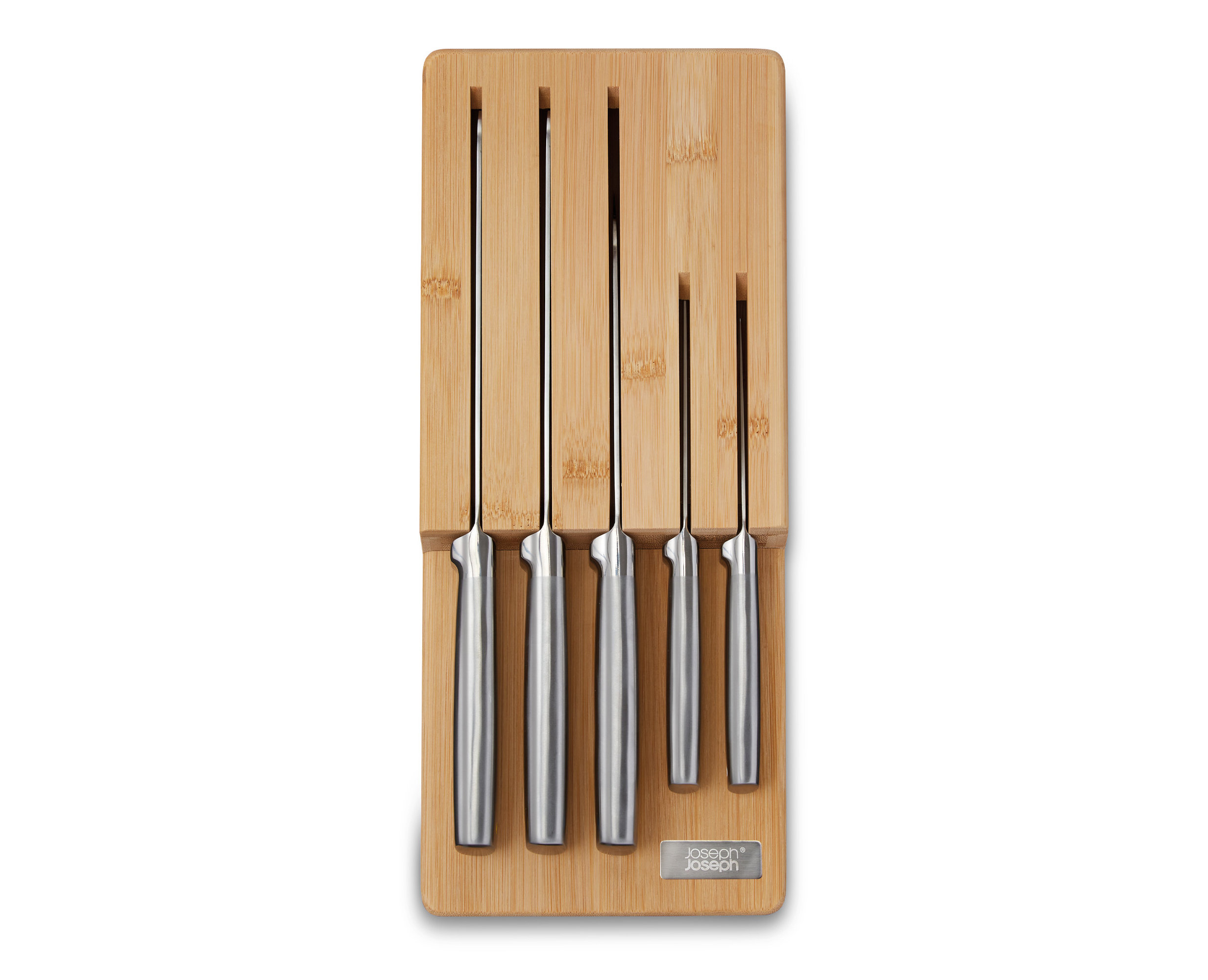  Joseph Joseph 10300 Elevate Knife Set with Slimline Bamboo Block  Japanese Stainless Steel, Opal, 6-piece: Home & Kitchen