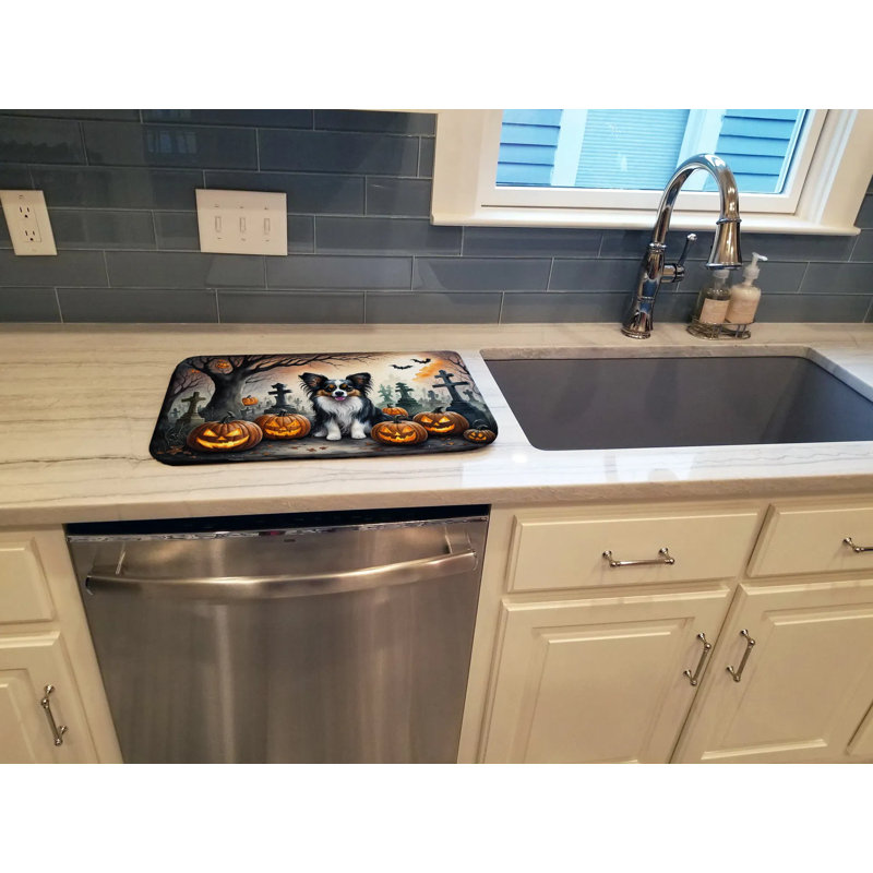 Tapis absorbant pour vaisselle avec surface en polyester et couche de mousse pu pour comptoir de cuisine