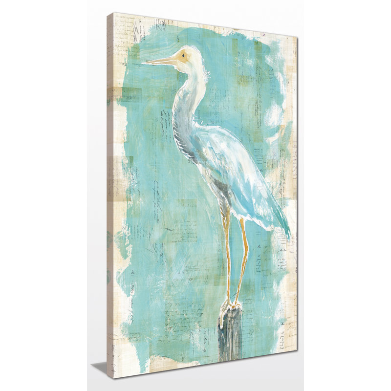 « côtier aigrette ii v2 »-impression sur toile tendue, H 48 po x l 28 po