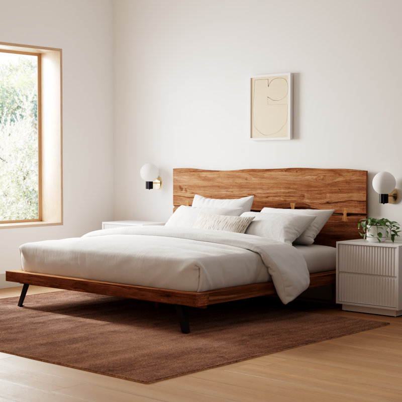 Broughton Solid Wood Platform Bed, Brown, King