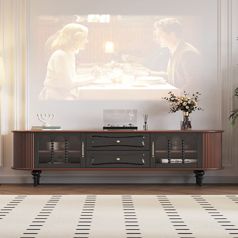 Meuble télé de luxe rétro français, 86.61"