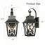 Lanterne murale d'extérieur 16 po 2 lumières noires 16 po - Applique de style campagnard industriel, E12 (paquet de 2)