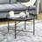 24 Inch Round Coffee Table With Hammered Tray Top
