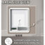 Miroir de salle de bain blanc avec cadre en fer blanc et brouillard-2077845395