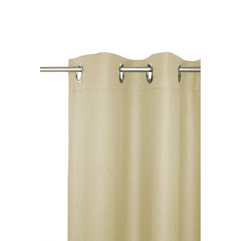Kyrstan Synthetic Eyelet Single Curtain Panel, blackout, 132cm Width x 255cm Drop, Beige