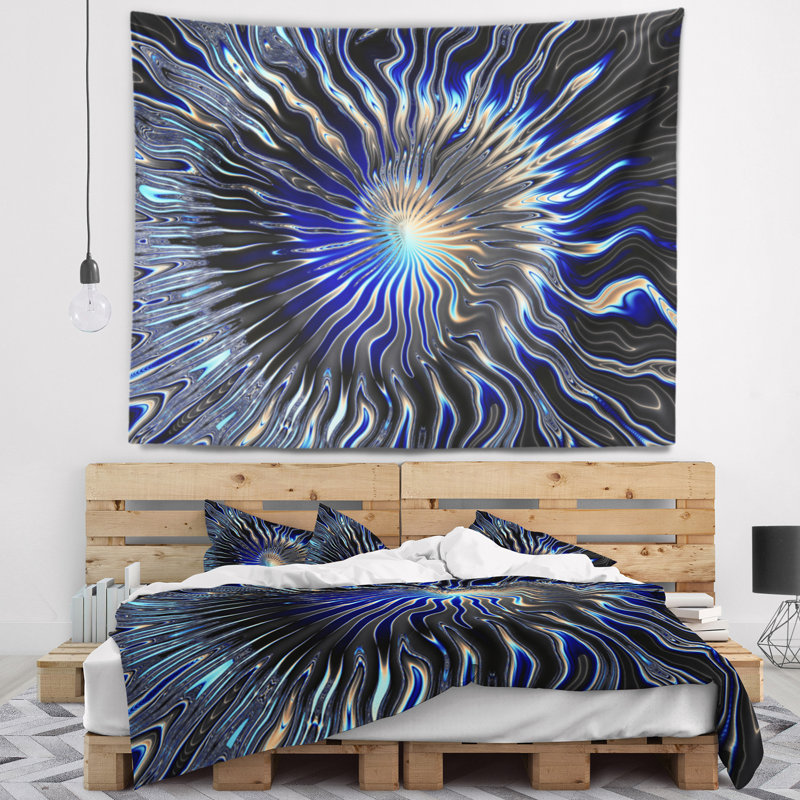 Tapisserie «Blue Rays from the Circle», H 32 po x l 39 po