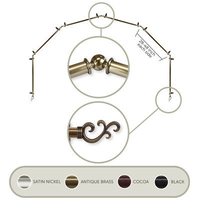 Ensemble de quincaillerie à rideaux simple &-side bay Verlyn