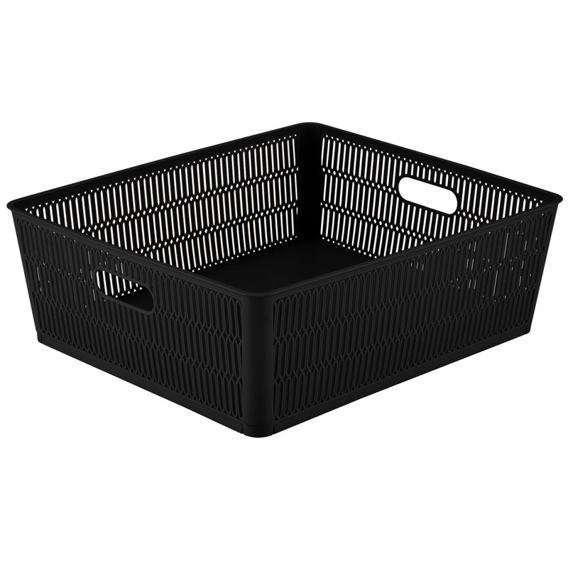 Ensemble de bacs en plastique Slide, Noir, H 5 po x l 12,99 po x P 15 po