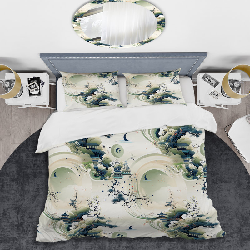 Feng Shui Harmony - Ensemble de housse de couette japonais - Microfibre de polyester