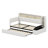 Upholstered Daybed Frame with Storage Footstool, Shelves, Trundle, USB Charging Port & LED Lighting-2010228253