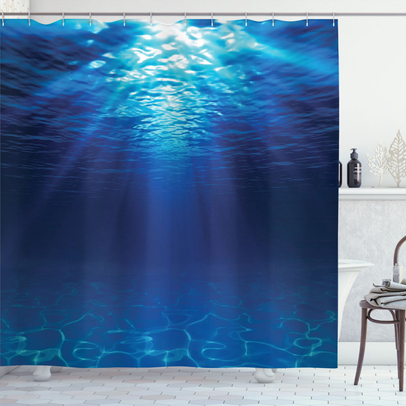 Ensemble de rideau de douche + crochets Ocean, H 84 po x l 69 po