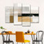 Abstract Geometric Abstract Gold And Gray Rectangles Multi Piece Canvas Print On Canvas 4 Pieces Set