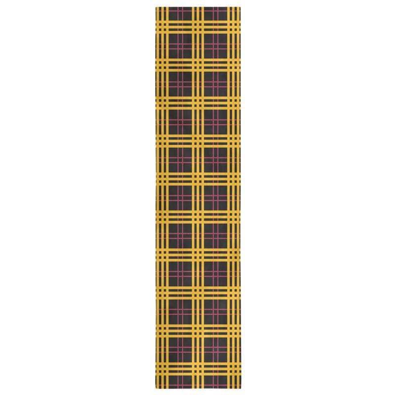 Paid Polyester Table Runner, 90" L x 16" W, Black/Red/Yellow