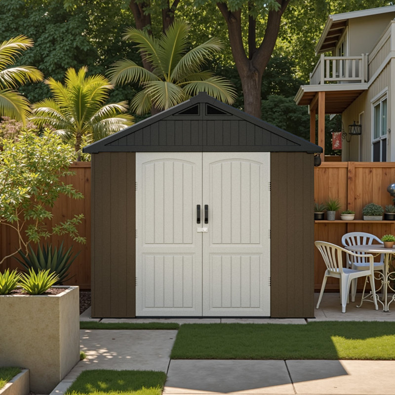 Resin Storage Shed, 95" H x 117" W x 91" D