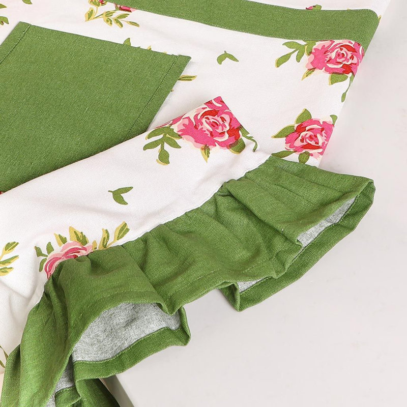 Floral Cotton Bib Apron