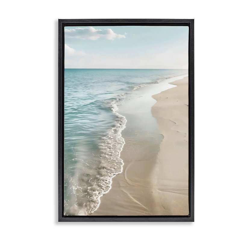 Cadre flottant Vast Shoreline Into Distance, design Creative Studio, Cadre flottant noir de jais, H 25 po x l 17 po