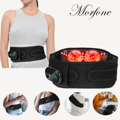 Morfone 102 Perles DEL rouges Coussin de massage chauffant sans fil à 3 vitesses de chauffage et de vibration