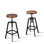 ENSEMBLE DE 2, tabourets de bar industriels, hauteur 25,6-31,5 pouces, hauteur réglable, îlot de cuisine, siège pivotant en bois (noir)