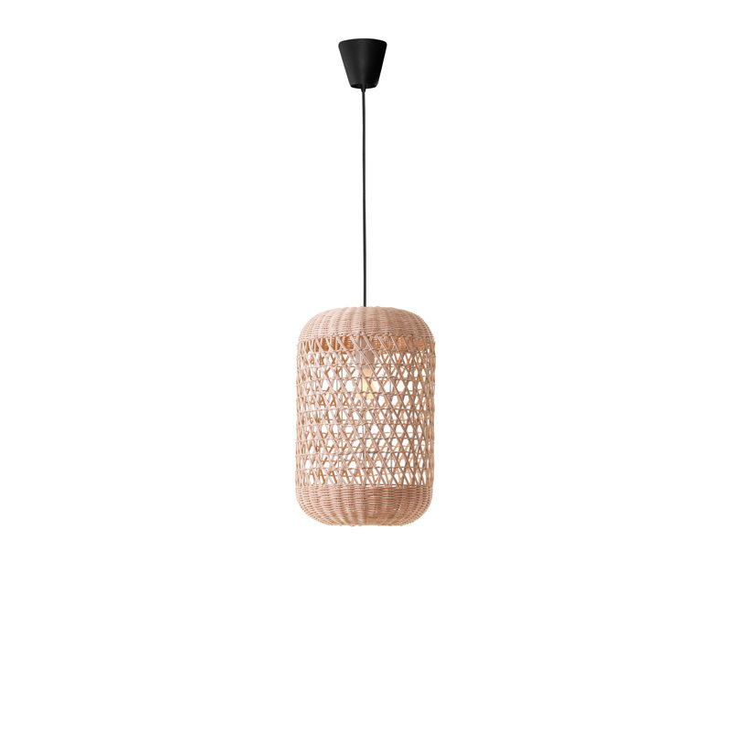 Aurora 1 - Light Cylinder Pendant, Natural Rattan