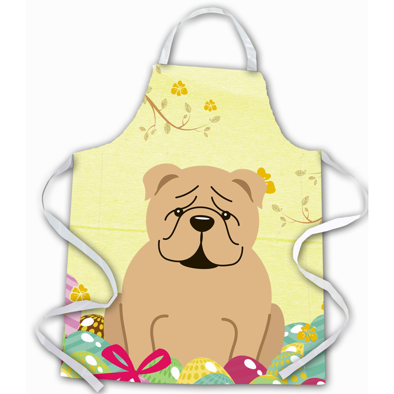 Tablier œufs de pâques, Bouledogue anglais, Blond / fauve / blanc
