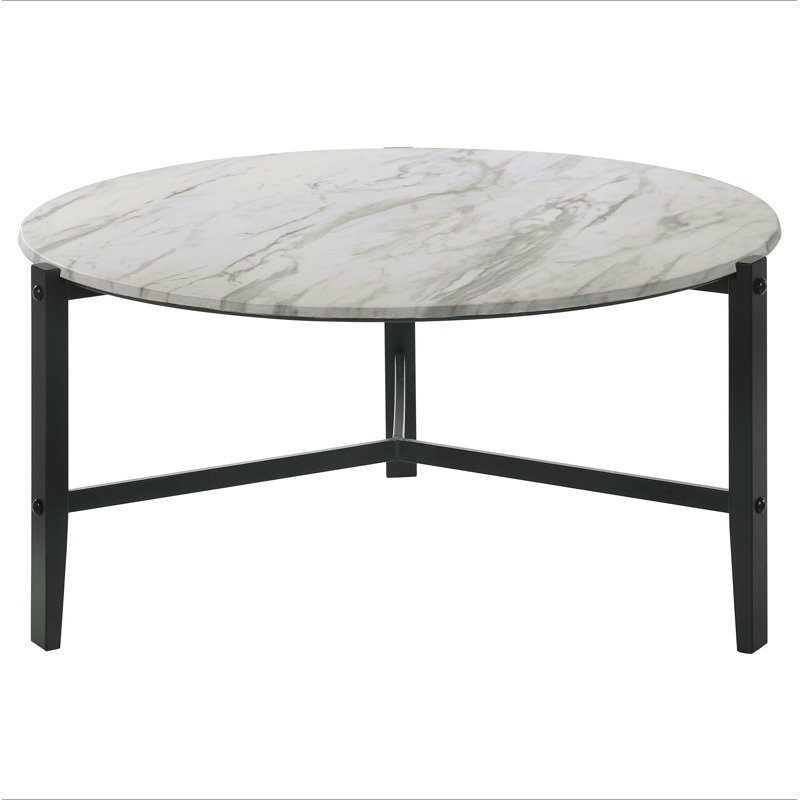 Table basse ronde en simili marbre Tandi