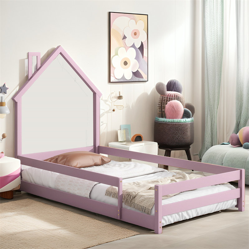 Lit simple pour enfant Tralee, Rose