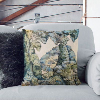 Trees In Bird Garden Square Throw Cushion