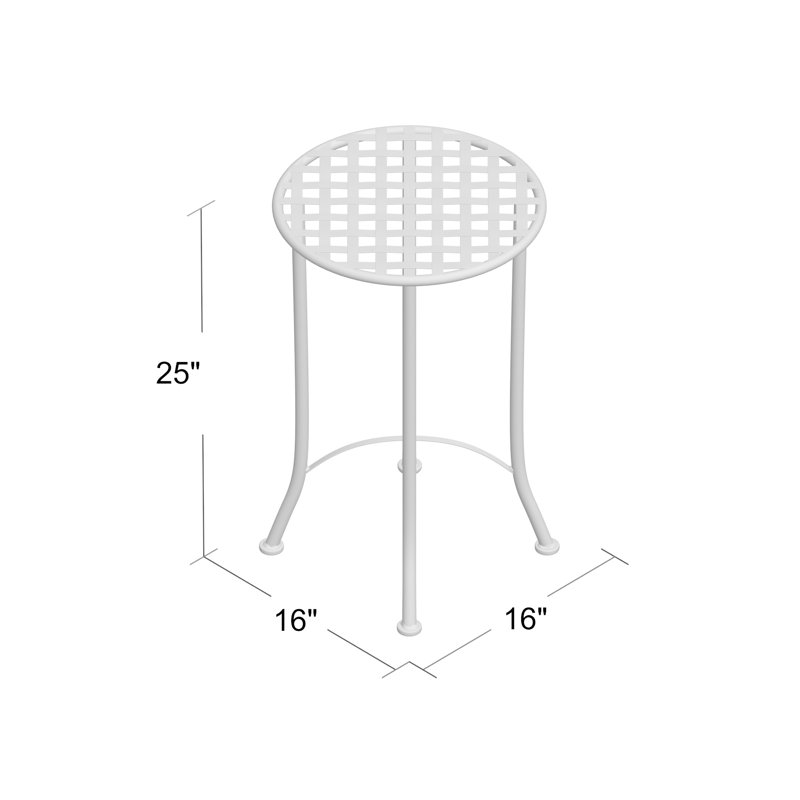 Arvind Round Metal Outdoor Side Table , in. W 16'' in. D, Verti Gris