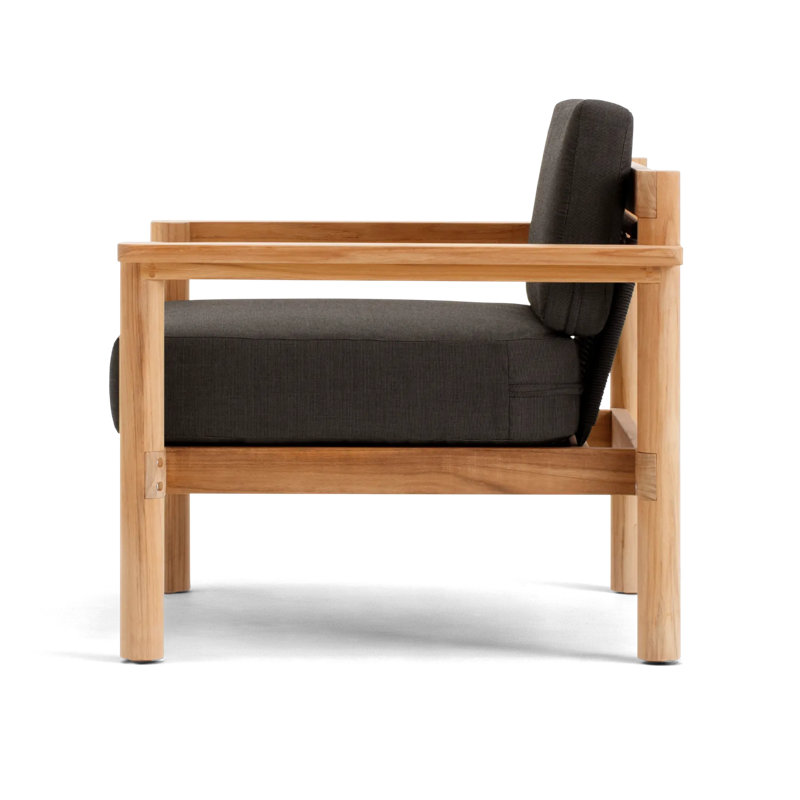 Haven Outdoor Teak Lounge Chair, Sunbrella Coal