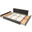 Très grande base de lit tapissier avec tête de lit et tiroir de rangement, tissu chenille épais, fabrication unie, gris foncé-920106074-920106075