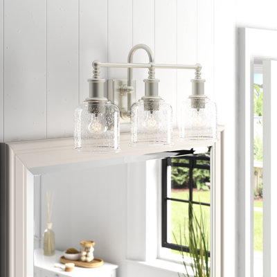 Gearld 3-Light Dimmable Seeded Glass Vanity Light
