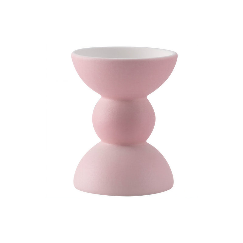 Porte-bougie piédestal en céramique - rose, Rose