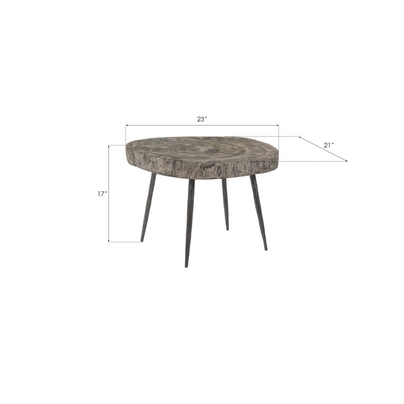 23" Black and Gray Wood Oval Coffee Table