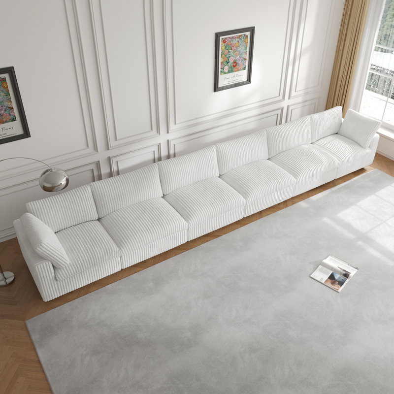 Canapé modulaire 6 pièces rembourré, Beige
