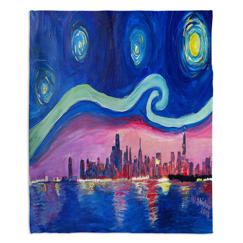  Couverture Starry Night Chicago, 51 po x 60 po
