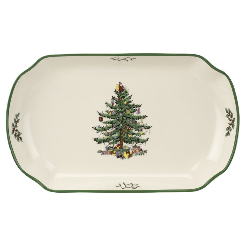 Spode Christmas Tree Scalloped Tray