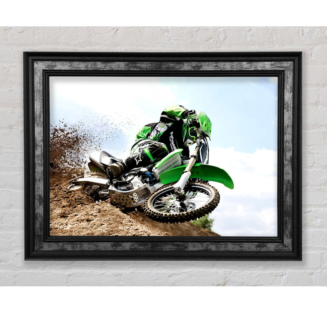 Kawasaki Motocross - Einzelner Bilderrahmen Kunstdrucke